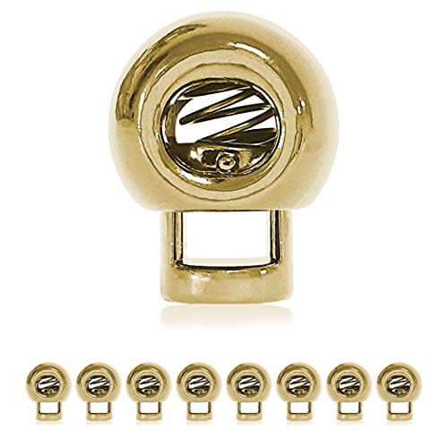 Ganzoo Kordel-Stopper Metall/Set 8 Stück / 4 mm Loch/L 20 x B 15mm / Kordel-Klemme/Runde Form (1 Loch) für Seile/Paracord 550 / Reep-Schnur/Jacken/Hand-Taschen/Farbe: Gold Ganzoo Kordel-Stopper Metall/Set 8 Stück / 4 mm Loch/L 20 x B 15mm / Kordel-Klemme/Runde Form (1 Loch) für Seile/Paracord 550 / Reep-Schnur/Jacken/Hand-Taschen/Farbe: Gold von Ganzoo