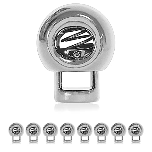 Ganzoo Kordel-Stopper Metall/Set 8 Stück / 4 mm Loch/L 20 x B 15mm / Kordel-Klemme/Runde Form (1 Loch) für Seile/Paracord 550 / Reep-Schnur/Jacken/Hand-Taschen/Farbe: Silber Kalt Ganzoo Kordel-Stopper Metall/Set 8 Stück / 4 mm Loch/L 20 x B 15mm / Kordel-Klemme/Runde Form (1 Loch) für Seile/Paracord 550 / Reep-Schnur/Jacken/Hand-Taschen/Farbe: Silber Kalt von Ganzoo