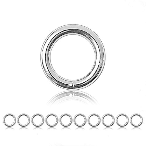 Ganzoo O-Ring Metall für Hunde-Leine, 20mm Innen-Durchmesser, 10 Stück, Stahlring, legierter Stahl, nicht rostend, Rund-Ringe für Paracord 550 Halsband, Handtasche, Metallring, Basteln, Farbe Silber von Ganzoo