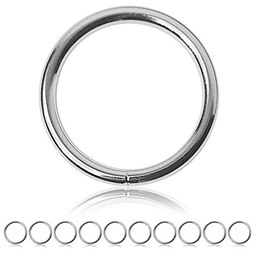 O - Ring Stahl, 10 Stück, 47mm außen, geschweißt nicht-rostend, für Paracord 550 von Ganzoo