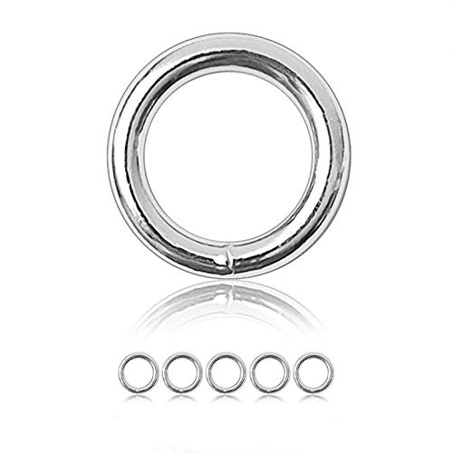 O - Ring Stahl, 5 Stück, 35mm außen, geschweißt nicht-rostend, für Paracord 550 von Ganzoo