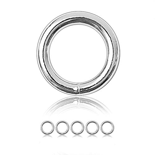 Ganzoo O-Ring Metall für Hunde-Leine, 25mm Innen-Durchmesser, 5 Stück, Stahlring, legierter Stahl, nicht rostend, Rund-Ringe für Paracord 550 Halsband, Handtasche, Metallring, Basteln, Farbe Silber von Ganzoo