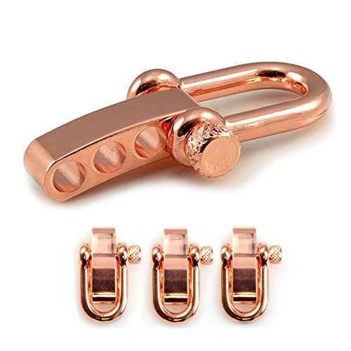 Schäkel aus Edel-Stahl, gerade, mit verstellbarem Dreh-Verschluss, 3er Set, DIY Arm-Band, nichtrostend, Ideal mit Paracord 550, Farbe: roségold Schäkel aus Edel-Stahl, gerade, mit verstellbarem Dreh-Verschluss, 3er Set, DIY Arm-Band, nichtrostend, Ideal mit Paracord 550, Farbe: roségold von Ganzoo