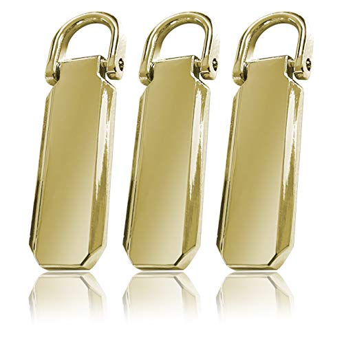 Zipper aus Metall, Reiß-Verschluss Schieber im Set, Ersatz-Teil Zip, Pull tab, Reparatur von Jacken, Hand-Taschen, Rucksack, Mantel, Koffer (Gold, 3) Zipper aus Metall, Reiß-Verschluss Schieber im Set, Ersatz-Teil Zip, Pull tab, Reparatur von Jacken, Hand-Taschen, Rucksack, Mantel, Koffer (Gold, 3) von Ganzoo
