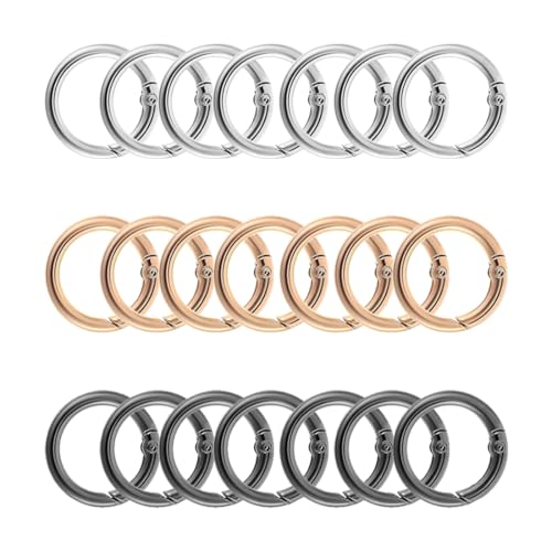 Gaodercha 21pcs Runde Frühling Snap Clip Haken 26mm Frühling O Ringe 3 Farben Zinklegierung Runde Karabiner Tor O Ring Rundes Karabiner Clip Schlüssel Metallringe für Tasche Handtasche Armband Gaodercha 21pcs Runde Frühling Snap Clip Haken 26mm Frühling O Ringe 3 Farben Zinklegierung Runde Karabiner Tor O Ring Rundes Karabiner Clip Schlüssel Metallringe für Tasche Handtasche Armband von Gaodercha