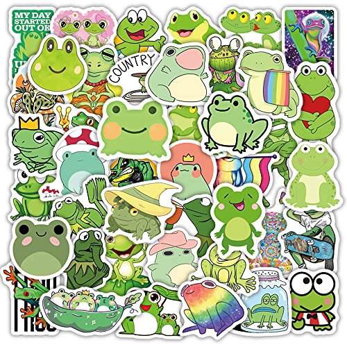 100 Stück Frosch Tiere Landschaft Wasserfeste Aufkleber Sticker Set für Kinder Jugendliche Cute Frog Aufkleber für Auto Laptop Skateboard Fahrrad Moped Motorrad Motorräder Gepäck Computer Koffer von Gaojiwanju