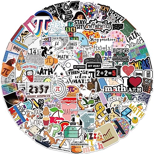 108 Stück Cartoon Mathematisch Sticker Set für Jugendliche Schule Vinyl Aufkleber Auto Laptop Skateboard Fahrrad Moped Motorrad Motorräder Gepäck Computer Koffer von Gaojiwanju