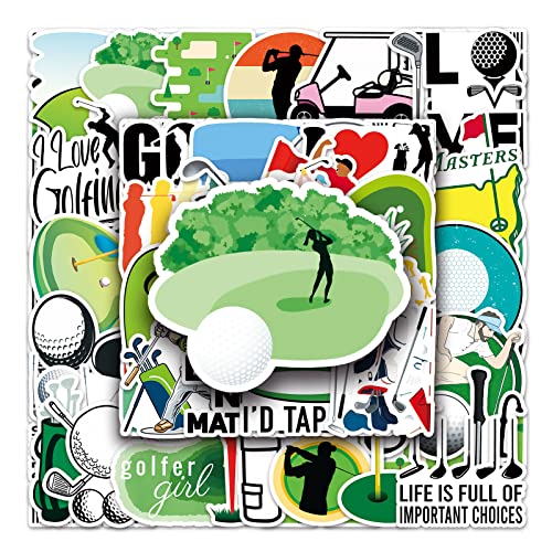 50 Stück Golf Wasserfeste Aufkleber Sticker Set für Kinder Jugendliche Outdoor Sports Vinyl Aufkleber für Auto Laptop Skateboard Fahrrad Moped Motorrad Motorräder Gepäck Computer Koffer von Gaojiwanju