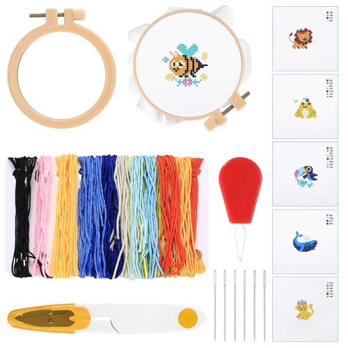 29 STK Stickset für Anfänger, Sticken Set Erwachsene Anfänger, Kreuzstich Set, Sticken für Anfänger, Tiermuster Embroidery Kit, Stickerei Kits, mit Holz Stickrahmen Set, 13 Farbfäden Stickgarn Set 29 STK Stickset für Anfänger, Sticken Set Erwachsene Anfänger, Kreuzstich Set, Sticken für Anfänger, Tiermuster Embroidery Kit, Stickerei Kits, mit Holz Stickrahmen Set, 13 Farbfäden Stickgarn Set von Gaomoeny