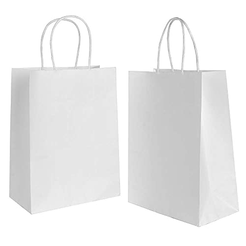 Gaoyong 20 Stk Geschenktüten 8.27×4.33×10.63inch Papiertüten weiß,Papiertüten mit Henkel,Geschenktüten Papier Für Lebensmittel Backen Merchandise Boutique Einzelhandel von Gaoyong