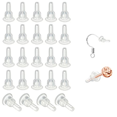 50 Stück Silikon-Ohrring-Verschlüsse, vollständig abdeckende, transparente Ohrring-Verschlüsse, staubdicht, hypoallergen, weiche Ohr-Sicherheitspads, Backstops zur Stabilisierung von von Gaprumi