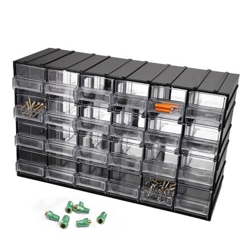 Kleinteilemagazin mit Etikettenhalter Sortimentskasten 24 Fach Sortierkasten für Kleinteile Organizer Schrauben Sortierbox Sortimentsboxen von GarPet