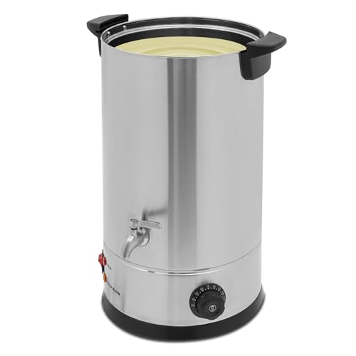 Garbenat 15L Wachsschmelztopf 1800W Elektrische Wachsschmelzgerät Edelstahl Wachsschmelzer für die Kerzenherstellung Kommerzieller Kerzen Schmelztopf Kit für DIY Kerzenherstellung (Silber) von Garbenat