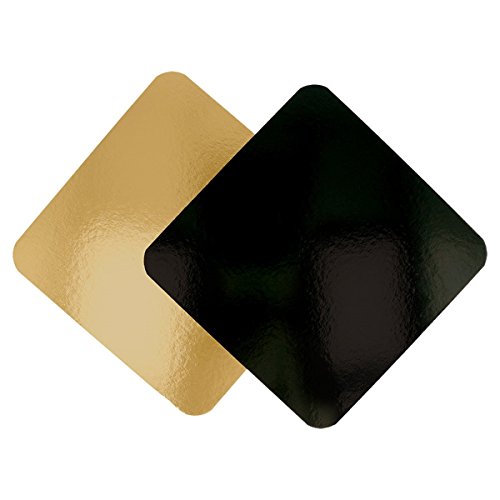 Doppelseitiger Konditoreikarton (Gold/Schwarz) 18X18 Cm Gold/Schwarz Karton - 50 Un. von García de Pou
