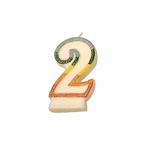 Geburstagskerzen N.2 Kandiert 9 Cm Weiss Wachs - 24 Un. von García de Pou