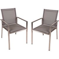 Garden Pleasure Gartenstühle mit Armlehnen SIENNA grau, Metall, 2 St. von Garden Pleasure