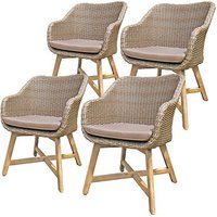 Garden Pleasure Gartenstühle mit Armlehnen OAKLAND braun, Holz, 4 St. von Garden Pleasure