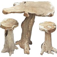 Garden Pleasure Bartisch-Set SURGA, natur Holz, 3-teilig von Garden Pleasure