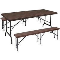 Garden Pleasure Bierzeltgarnitur TABORA, schwarz Kunststoff, Metall, 3-teilig von Garden Pleasure