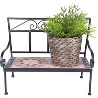 Garden Pleasure Blumenregal PULAR Metall hellbraun Bank 39,5 x 30,0 cm von Garden Pleasure