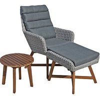 Garden Pleasure Loungesessel Calvia grau, braun Kunststoff, Metall, 6-teilig von Garden Pleasure