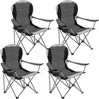 Garden Pleasure Campingstuhl mit Armlehnen ANTIGUA grau, schwarz, Metall, 4 St. von Garden Pleasure