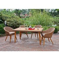 Garden Pleasure Sitzgruppe CARSON taupe, braun Kunststoff, Holz, 9-teilig Garden Pleasure Sitzgruppe CARSON taupe, braun Kunststoff, Holz, 9-teilig von Garden Pleasure