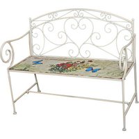 Garden Pleasure Gartenbank FLORAL 950468 altweiß Metall 110,0 cm von Garden Pleasure