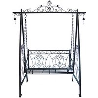 Garden Pleasure Schaukelbank KARI 950390 schwarzbraun Metall 178,0 cm von Garden Pleasure