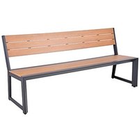 Garden Pleasure Gartenbank SILEA 305472 anthrazit, holz-optik natur Metall 180,0 cm von Garden Pleasure