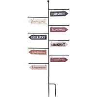 Garden Pleasure Gartendeko PARADIES Metall bunt Wegweiser: rechteckig 23,5×6,0×0,1 cm (LxBxH) 54,0 x 125,0 cm von Garden Pleasure