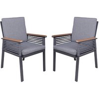 Garden Pleasure Gartenstühle DENIA grau, Metall, 2 St. Garden Pleasure Gartenstühle DENIA grau, Metall, 2 St. von Garden Pleasure
