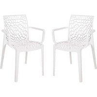 Garden Pleasure Gartenstühle mit Armlehnen CALVERA weiß, 2 St. von Garden Pleasure