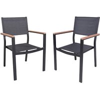 Garden Pleasure Gartenstühle mit Armlehnen CANCUN schwarz, Metall, 2 St. Garden Pleasure Gartenstühle mit Armlehnen CANCUN schwarz, Metall, 2 St. von Garden Pleasure