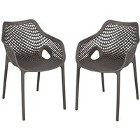 Garden Pleasure Gartenstühle mit Armlehnen LAURIA anthrazit, 2 St. von Garden Pleasure