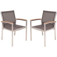 Garden Pleasure Gartenstühle mit Armlehnen LIVORNO silber, grau, 2 St. von Garden Pleasure