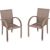 Garden Pleasure Gartenstühle mit Armlehnen MODESTO sand, Metall, 2 St. von Garden Pleasure