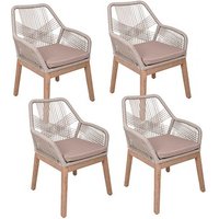 Garden Pleasure Gartenstühle mit Armlehnen POMONA beige, Holz, 4 St. von Garden Pleasure