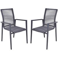 Garden Pleasure Gartenstühle mit Armlehnen SILEA anthrazit, Metall, 2 St. von Garden Pleasure
