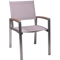 Garden Pleasure Gartenstuhl mit Armlehnen FLORENCE grau, champagner, Metall, 1 St. von Garden Pleasure