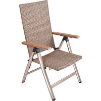 Garden Pleasure Gartenstuhl mit Armlehnen FLORENCE grau, champagner, Metall, 1 St. von Garden Pleasure