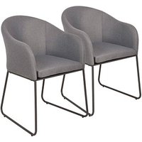 Garden Pleasure Gartenstuhl mit Armlehnen LIMENA dunkelgrau, Metall, 2 St. von Garden Pleasure