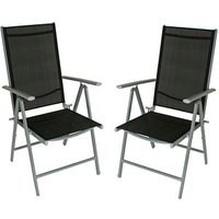 Garden Pleasure Gartenstuhl mit Armlehnen NOLA schwarz, Metall, 2 St. von Garden Pleasure