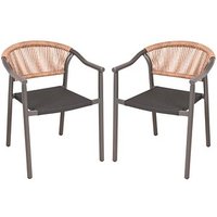 Garden Pleasure Gartenstuhl mit Armlehnen NOVARA anthrazit, 2 St. von Garden Pleasure