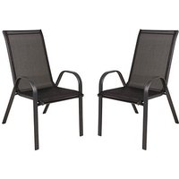 Garden Pleasure Gartenstuhl mit Armlehnen RIONA schwarz, Metall, 2 St. von Garden Pleasure