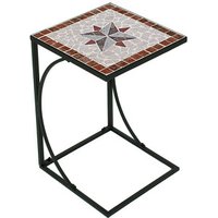 Garden Pleasure Gartentisch AMARILLO braun, grau, rot, beige quadratisch 35,0 x 35,0 x 53,0 cm von Garden Pleasure