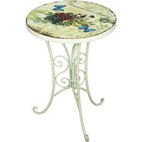 Garden Pleasure Gartentisch FLORAL altweiß rund Ø38 x Ø38 x 53,0 cm von Garden Pleasure