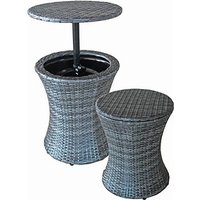 Garden Pleasure Gartentisch MUMBAI dunkelgrau rund 45,0 x 45,0 x 55,0 - 85,0 cm von Garden Pleasure
