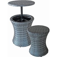 Garden Pleasure Gartentisch Mumbai dunkelgrau rund 45,0 x 45,0 x 55,0 - 85,0 cm von Garden Pleasure