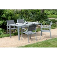 Garden Pleasure Sitzgruppe GRACE grau, hellgrau Kunststoff, Metall, 5-teilig von Garden Pleasure